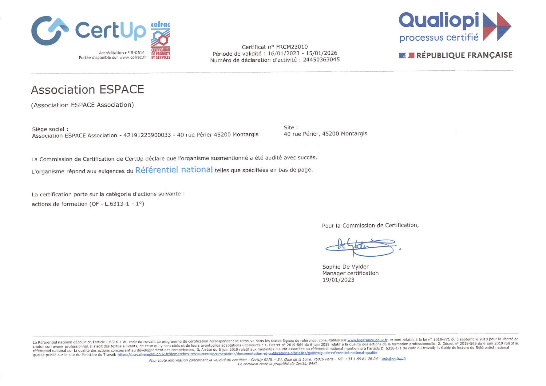 Certificat